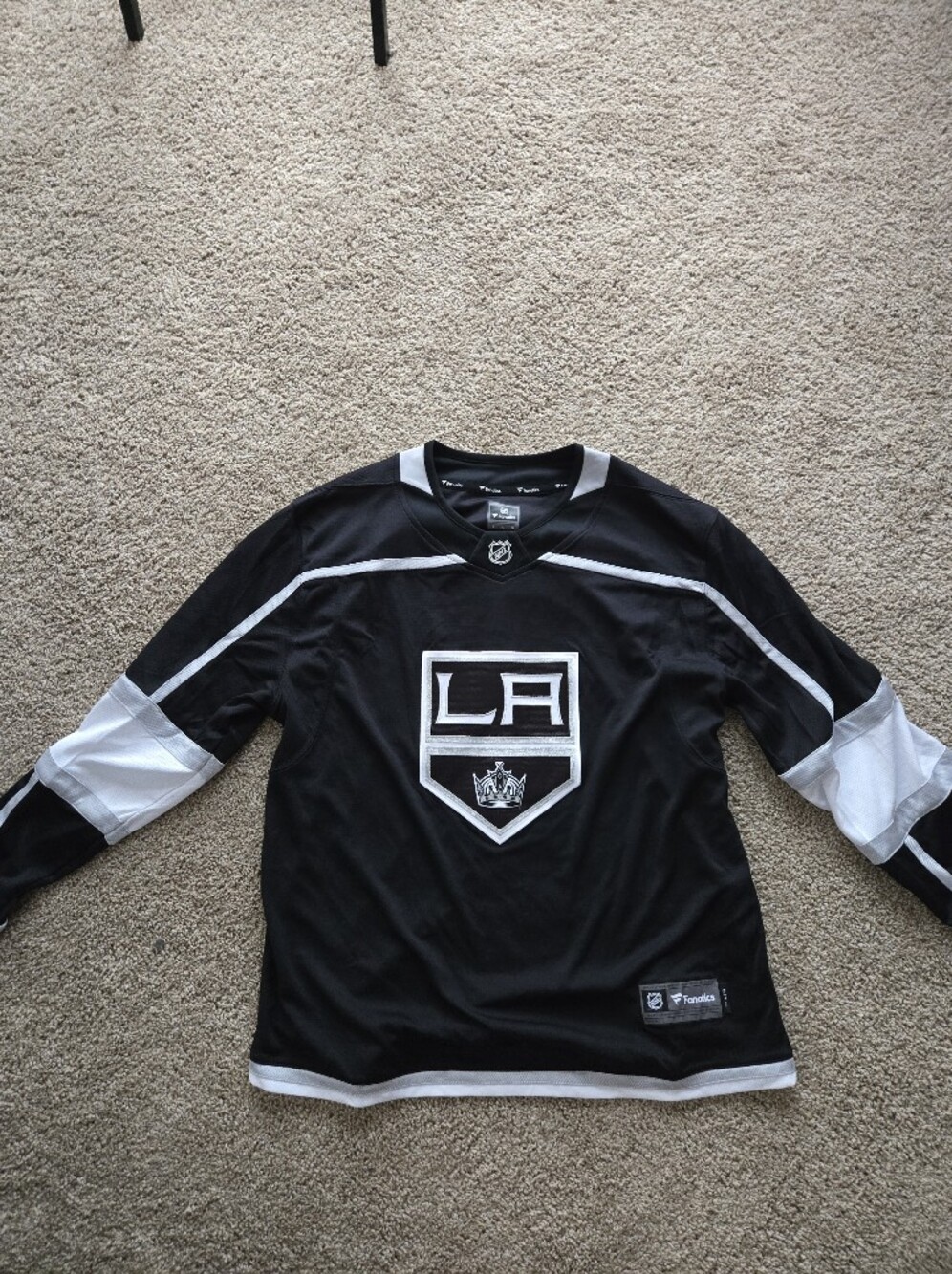 Fanatics Black and White LA Kings Hockey Jersey